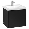 Villeroy & Boch Subway 3.0 meuble sous-lavabo - 50x40x40cm - avec poignée Volcano Black 1 tiroir à fermeture douce 1 découpe pour siphon panneau de particules volcano black SW730483