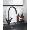 vtwonen Flame Robinet de lavabo avec 2 poignées industrielles Charcoal SW374247