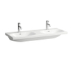Laufen lua lavabo double 46x120x18cm 2 robinets sans traitement anti-calcaire céramique blanc SW786239