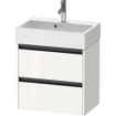 Duravit Ketho 2 Meuble sous-lavabo - 2 tiroirs - 58.4x39x54.9cm - poignées anthracite - blanc brillant SW772937