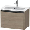 Duravit Ketho 2 meuble bas pour lavabo avec 1 tiroir 61x39x44cm avec poignée chêne anthracite terra mat SW773014