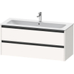 Duravit Ketho 2 meuble sous-lavabo avec 2 tiroirs pour lavabo simple 121x48x55cm avec poignées anthracite blanc super mat SW772744