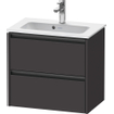 Duravit Ketho 2 meuble sous-lavabo avec 2 tiroirs 61x39x54,9cm avec poignées graphite anthracite supermat SW773103