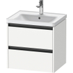 Duravit Ketho 2 Meuble sous-lavabo - 2 tiroirs - 58.4x45.5x54.9cm - poignées anthracite - blanc mat SW772899