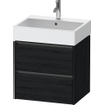 Duravit Ketho 2 meuble sous-lavage - 2 tiroirs - 58.4x46x54.9cm - poignées anthracite - chêne noir mat SW773019
