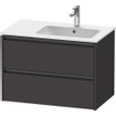 Duravit Ketho 2 meuble sous-lavabo avec 2 tiroirs pour vasque à droite 81x48x54.9cm avec poignées anthracite graphite super mat SW771908