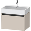 Duravit Ketho 2 meuble-bas de lavabo avec 1 tiroir 68.4x46x44cm avec poignée anthracite taupe mat SW772264