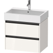 Duravit Ketho 2 meuble sous-lavabo avec 2 tiroirs 68.4x46x54.9cm avec poignées anthracite blanc brillant SW772331