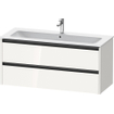 Duravit Ketho 2 meuble sous-lavabo avec 2 tiroirs pour lavabo simple 121x48x55cm avec poignées anthracite blanc brillant SW772936