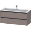 Duravit Ketho 2 meuble sous-lavabo avec 2 tiroirs pour lavabo simple 121x48x55cm avec poignées basalt anthracite mat SW772706