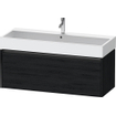 Duravit Ketho 2 meuble sous-lavabo avec 1 tiroir pour lavabo simple 118,4x46x44cm avec poignée chêne noir anthracite mat SW772856