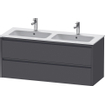 Duravit Ketho 2 meuble bas pour lavabo avec 2 tiroirs pour double lavabo 128x48x55cm avec poignées graphite anthracite mat SW772096