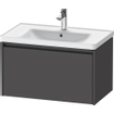 Duravit Ketho 2 meuble sous-lavabo suspendu avec 1 tiroir 78,4x45,5x44cm avec poignée graphite anthracite mat SW773140