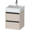Duravit Ketho 2 meuble sous-lavabo - 2 tiroirs - 48.4x46x54.9cm - poignées anthracite - taupe mat SW772285