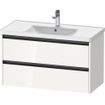 Duravit Ketho 2 meuble sous-lavabo avec 2 tiroirs 98.4x45.5x54.9cm avec poignées anthracite blanc brillant SW772327
