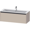Duravit Ketho 2 meuble bas pour lavabo avec 1 tiroir pour lavabo simple 121x48x44cm avec poignée anthracite taupe supermat SW773118