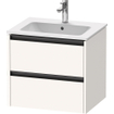 Duravit Ketho 2 meuble bas pour lavabo avec 2 tiroirs 61x48x55cm avec poignées anthracite blanc super mat SW772256