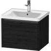 Duravit Ketho 2 meuble sous-lavabo avec 1 tiroir 58.4x45.5x44cm avec poignée chêne anthracite noir mat SW772858