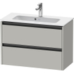Duravit Ketho 2 meuble sous-lavabo avec 2 tiroirs 81x39x54.9cm avec poignées anthracite gris béton mat SW772193