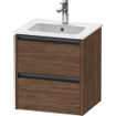 Duravit Ketho.2 meuble sous-lavabo 51x42x54,9cm adapté pour 1 lavabo Panneau de particules Noyer (foncé) Mat SW772735