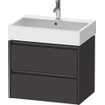 Duravit Ketho 2 meuble sous-lavabo avec 2 tiroirs 68.4x46x54.9cm avec poignées graphite anthracite supermat SW772027