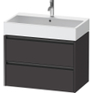 Duravit Ketho 2 meuble sous-lavabo avec 2 tiroirs 78.4x46x54.9cm avec poignées graphite anthracite super mat SW772983
