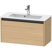 Duravit Ketho 2 meuble sous-lavabo avec 1 tiroir 68x39x44cm avec poignée chêne naturel mat anthracite SW772266
