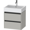 Duravit Ketho 2 meuble sous-lavabo - 2 tiroirs - 58.4x46x54.9cm - poignées anthracite - béton gris mat SW772667