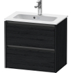 Duravit Ketho 2 meuble sous-lavabo avec 2 tiroirs 61x39x54.9cm avec poignées chêne anthracite noir mat SW772864