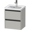 Duravit Ketho 2 meuble sous-lavabo avec 2 tiroirs 48.4x37.5x54.9cm avec poignées gris béton anthracite mat SW772185