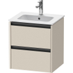 Duravit Ketho.2 meuble sous-lavabo 51x42x54.9cm adapté pour 1 vasque Panneau de particules Taupe Mat SW773136