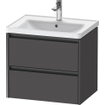 Duravit Ketho 2 meuble sous-lavabo avec 2 tiroirs 63.4x45.5x54.9cm avec poignées graphite anthracite mat SW771913