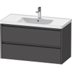 Duravit Ketho 2 meuble sous-lavabo avec 2 tiroirs 98.4x45.5x54.9cm avec poignées graphite anthracite mat SW772366