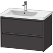 Duravit Ketho 2 meuble sous-lavabo avec 2 tiroirs pour vasque à gauche 78.4x45.5x54.9cm avec poignées graphite anthracite super mat SW772989