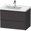Duravit ketho meuble avec 2 tiroirs pour lavabo à gauche 78.4x45.5x54.9cm avec poignées anthracite graphite super mat SW772989