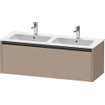 Duravit Ketho 2 meuble bas pour lavabo avec 1 tiroir pour double lavabo 128x48x44cm avec poignée anthracite Linnen mat SW773054