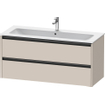 Duravit Ketho 2 meuble sous-lavabo avec 2 tiroirs pour lavabo simple 121x48x55cm avec poignées anthracite taupe mat SW772834