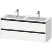 Duravit Ketho 2 meuble bas pour lavabo avec 2 tiroirs pour double lavabo 128x48x55cm avec poignées anthracite blanc mat SW772324