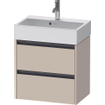Duravit Ketho 2 Meuble sous-lavabo - 2 tiroirs - 58.4x39x54.9cm - poignées anthracite - taupe super mat SW772536