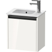 Duravit Ketho 2 meuble de lavabo avec 1 porte 41x29.2x44cm gauche, avec poignée blanc brillant anthracite SW772919
