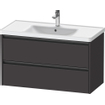 Duravit ketho 2 meuble sous lavabo avec 2 tiroirs 98.4x45.5x54.9cm avec poignées anthracite graphite super mat SW772048
