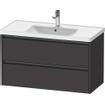 Duravit Ketho 2 meuble sous-lavabo avec 2 tiroirs 98.4x45.5x54.9cm avec poignées graphite anthracite supermat SW772048