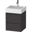 Duravit Ketho 2 meuble sous-lavabo - 2 tiroirs - 48.4x46x54.9cm - poignées anthracite - graphite super mat SW772352
