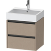 Duravit Ketho 2 meuble sous-lavabo - 2 tiroirs - 58.4x46x54.9cm - poignées anthracite - Lin mat SW772059