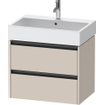Duravit Ketho 2 meuble sous-lavabo avec 2 tiroirs 68.4x46x54.9cm avec poignées taupe anthracite mat SW771995