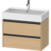 Duravit Ketho 2 meuble sous-lavabo avec 2 tiroirs 78.4x46x54.9cm avec poignées chêne naturel anthracite mat SW772784