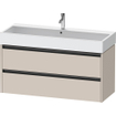 Duravit Ketho 2 meuble sous-lavabo avec 2 tiroirs pour vasque simple 118,4x46x54,9cm avec poignées anthracite taupe mat SW772995