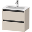 Duravit Ketho 2 Meuble sous-lavabo avec 2 tiroirs 61x39x54,9cm avec poignées anthracite taupe supermat SW773126