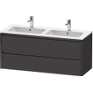 Duravit Ketho 2 meuble sous-lavabo avec 2 tiroirs pour double lavabo 128x48x55cm avec poignées anthracite graphite supermat SW772337