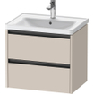 Duravit Ketho 2 meuble sous lavabo avec 2 tiroirs 63.4x45.5x54.9cm avec poignées taupe anthracite mat SW772318